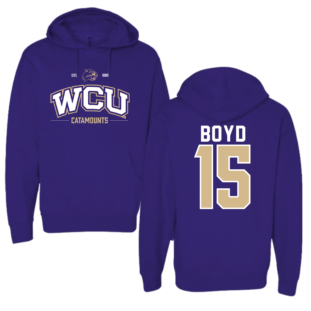 Western Carolina University Football Purple General Hoodie - #15 Jai Boyd