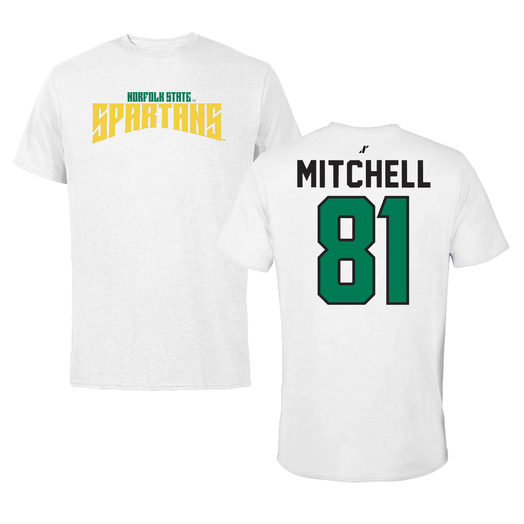 Norfolk State University Football White Classic Tee - #81 Elyjah Mitchell