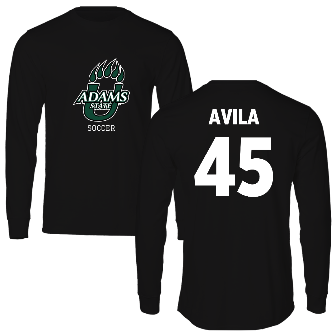 Adams State University Soccer Black State Performance Long Sleeve - #45 Caleb Avila