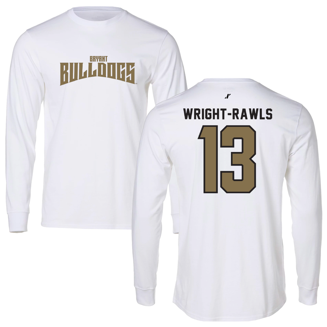 Bryant University Football White Classic Long Sleeve - #13 Taylor Wright-Rawls