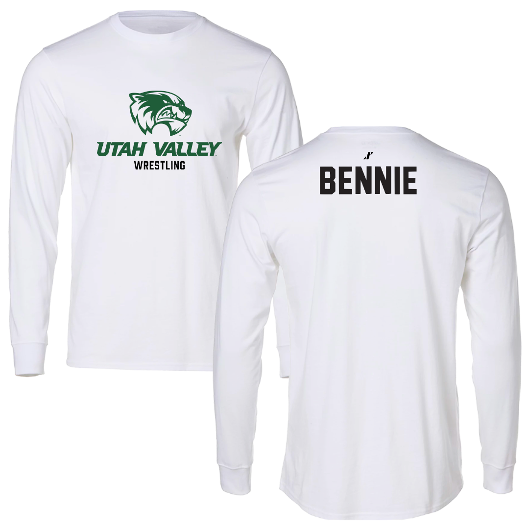 Utah Valley University Wrestling White Classic Long Sleeve - Kael Bennie