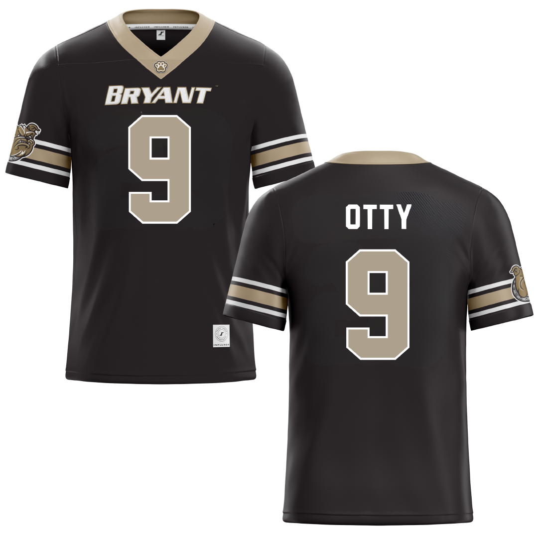 Bryant University Black Football Jersey - #9 Michael Otty