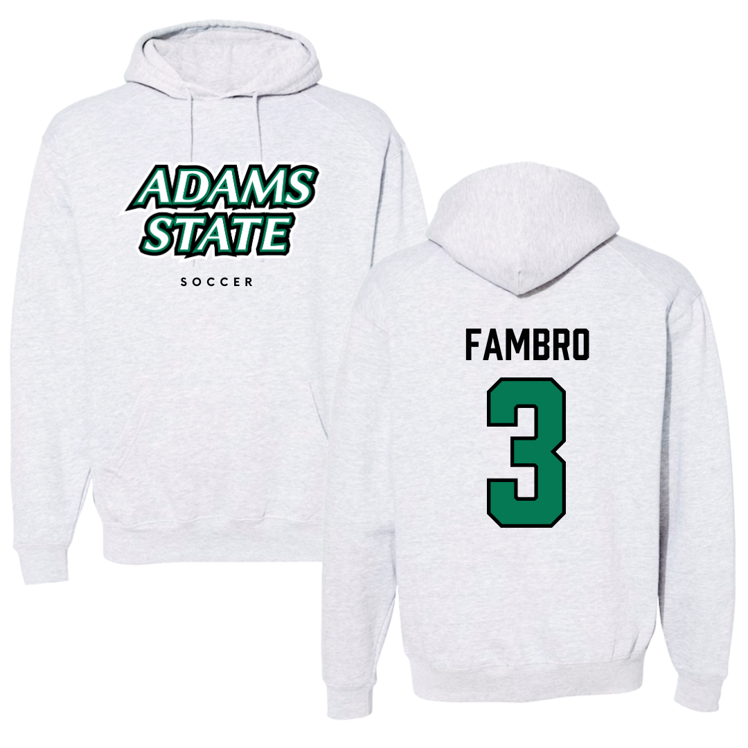 Adams State University Soccer Gray Block Hoodie - #3 Jadon Fambro