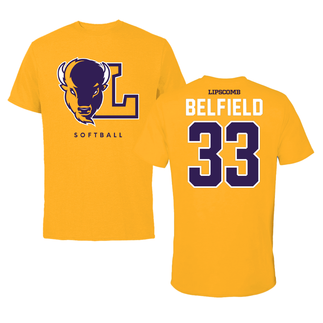 Lipscomb University Softball Gold Tee - #33 Kaylyn Belfield