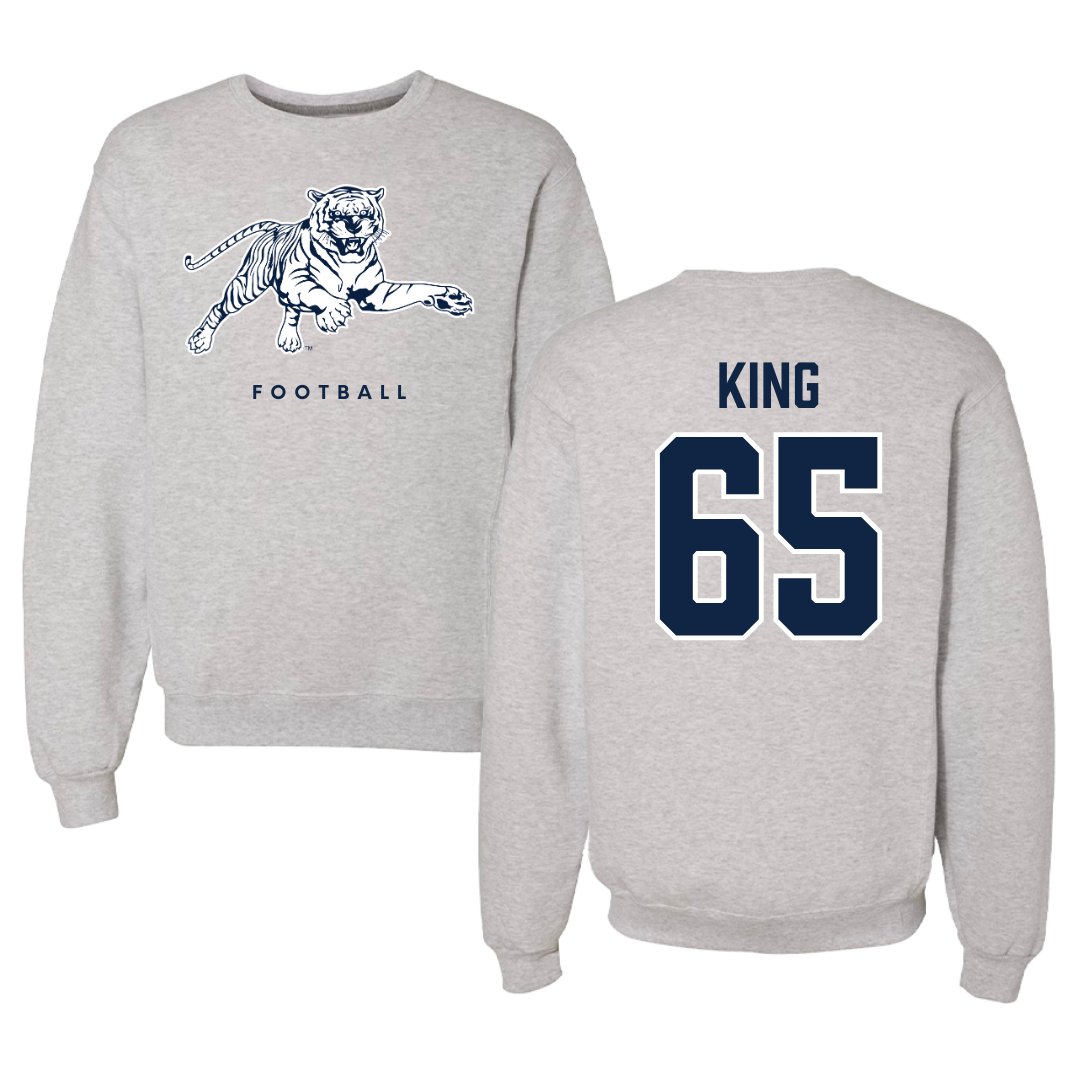 Jackson State University Football Gray Crewneck - #65 Jackson King