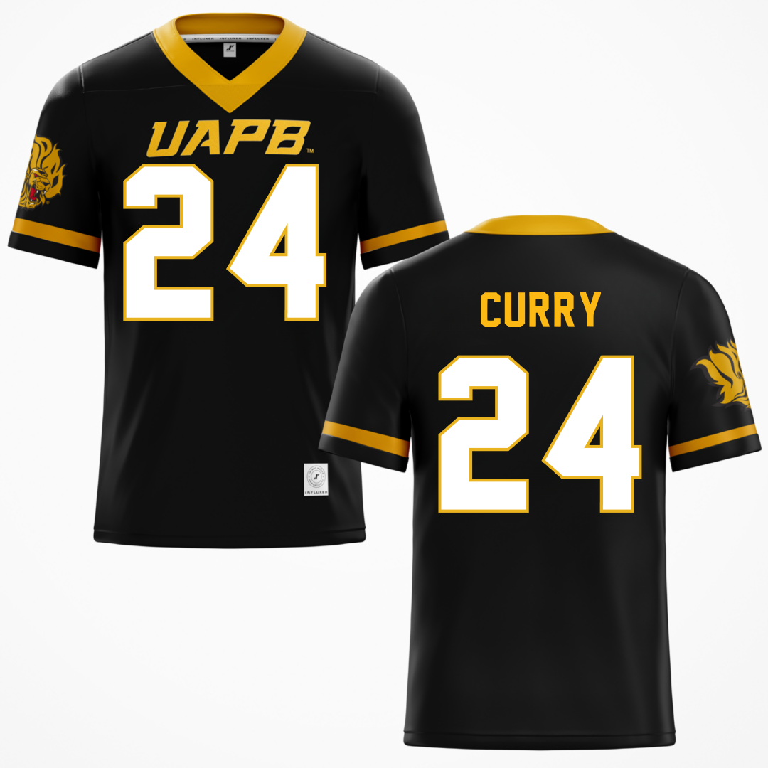University of Arkansas-Pine Bluff Black Football Jersey - #24 BJ Curry