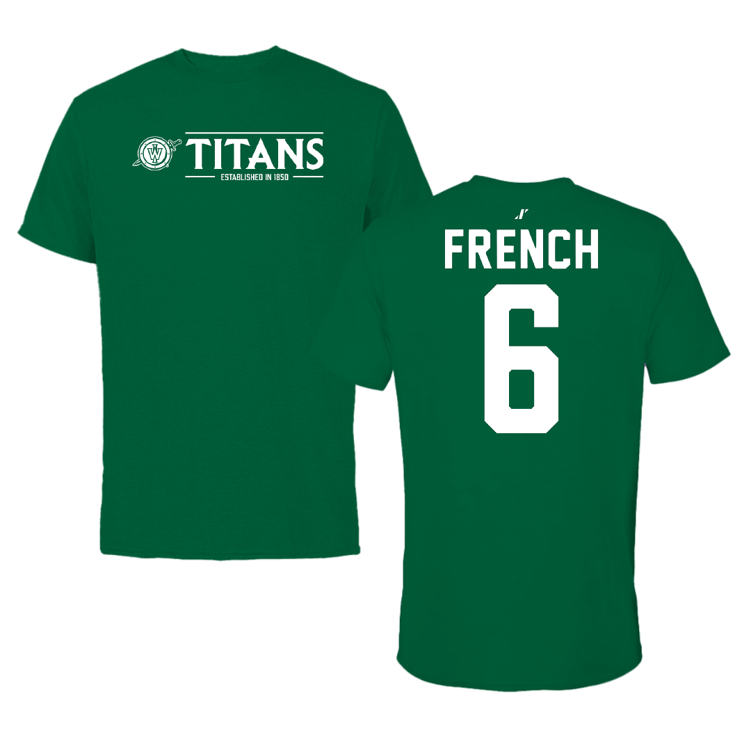 Illinois Wesleyan University Volleyball Green General Tee - #6 Taylor French