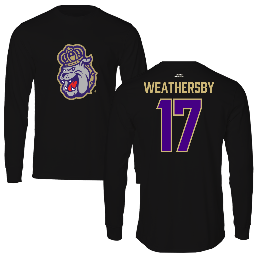 James Madison University Football Black Long Sleeve - #17 Gannon Weathersby