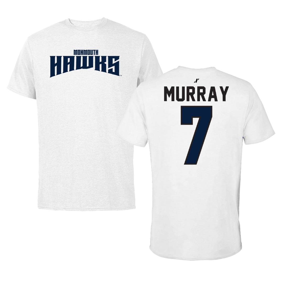 Monmouth University Basketball White Classic Performance Tee - #7 Isabella Murray