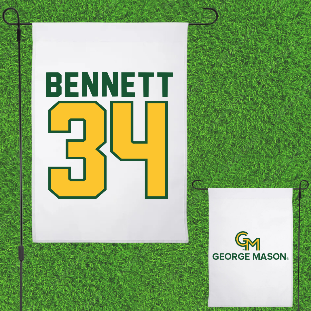 George Mason University Soccer White Garden Flag - #34 Jazmine Bennett