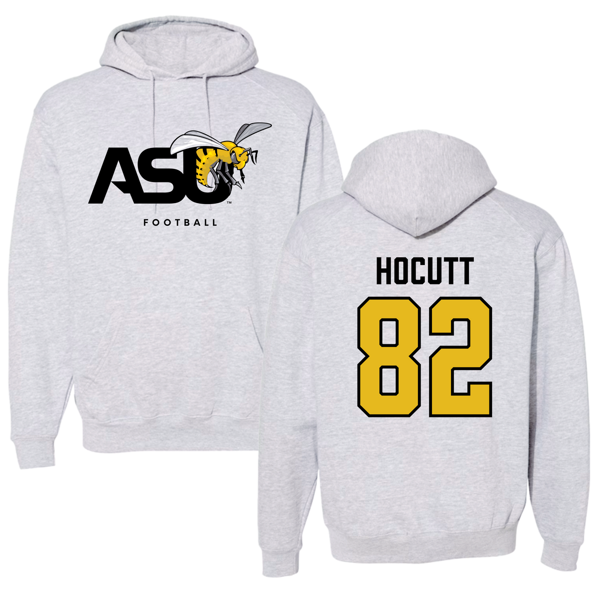 Alabama State University Football Gray Hoodie - #82 Will Hocutt