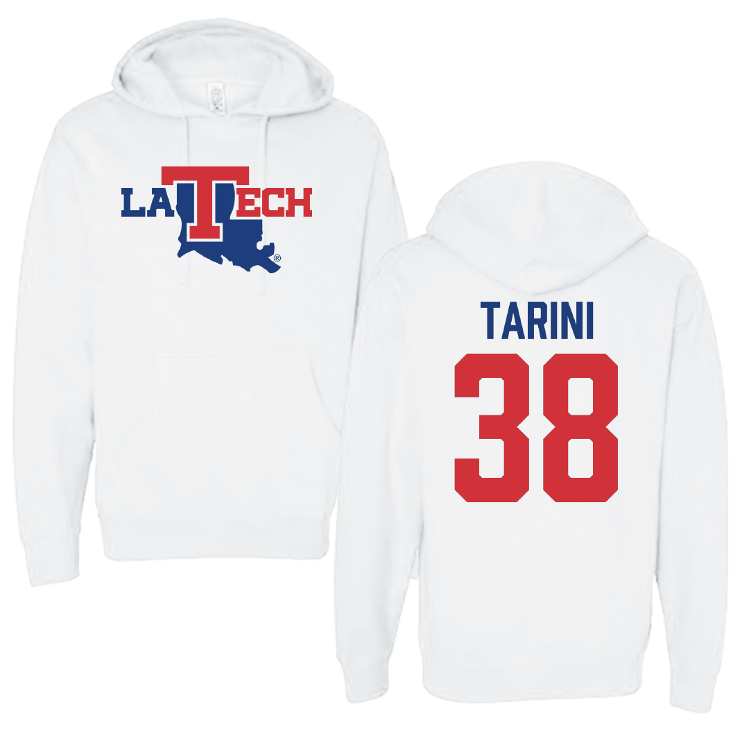 Louisiana Tech University Baseball White Hoodie - #38 Reece Tarini