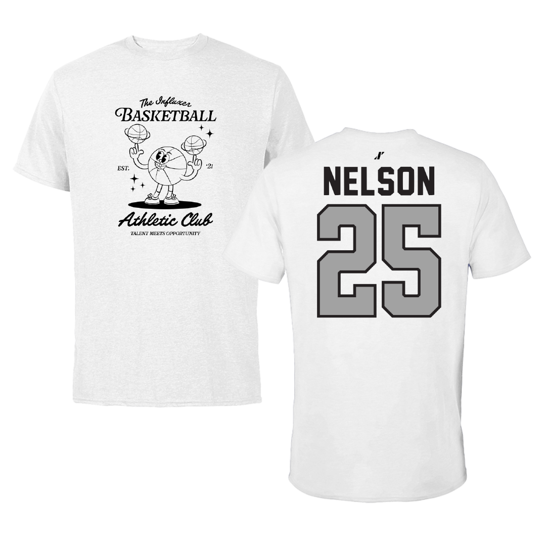 Basketball White Influxer Athletic Club Tee - #25 Halle Nelson
