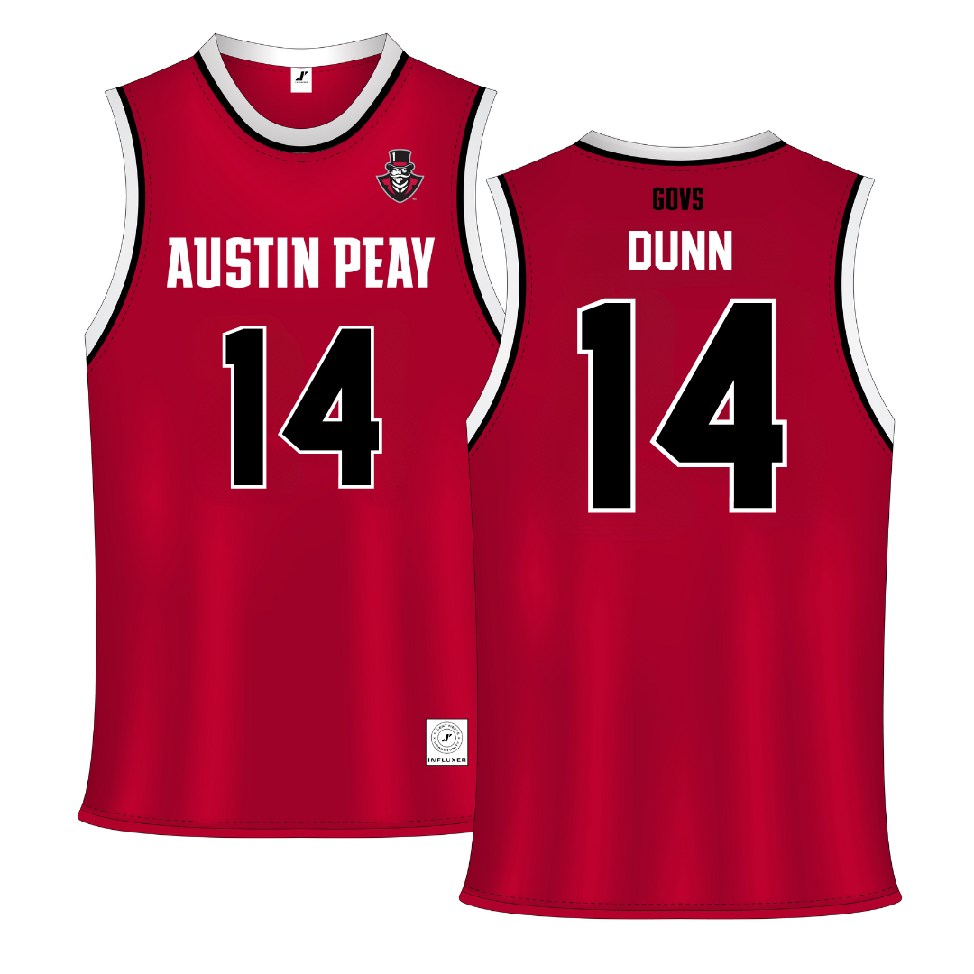 Austin Peay State University Red Basketball Jersey - #14 Jonathan Dunn