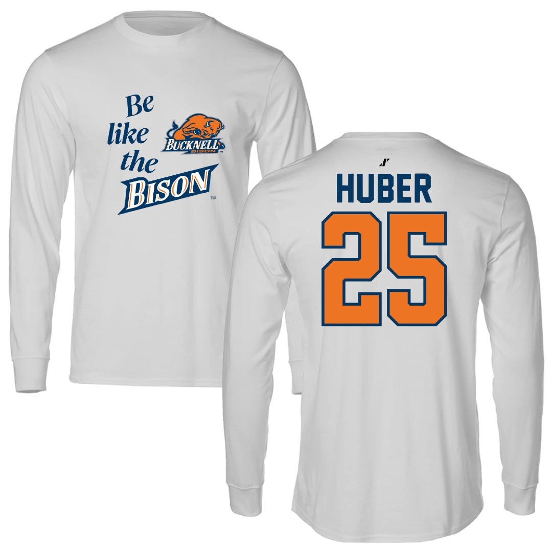 Bucknell University Lacrosse Light Gray Be Like Us Long Sleeve - #25 Hans Huber