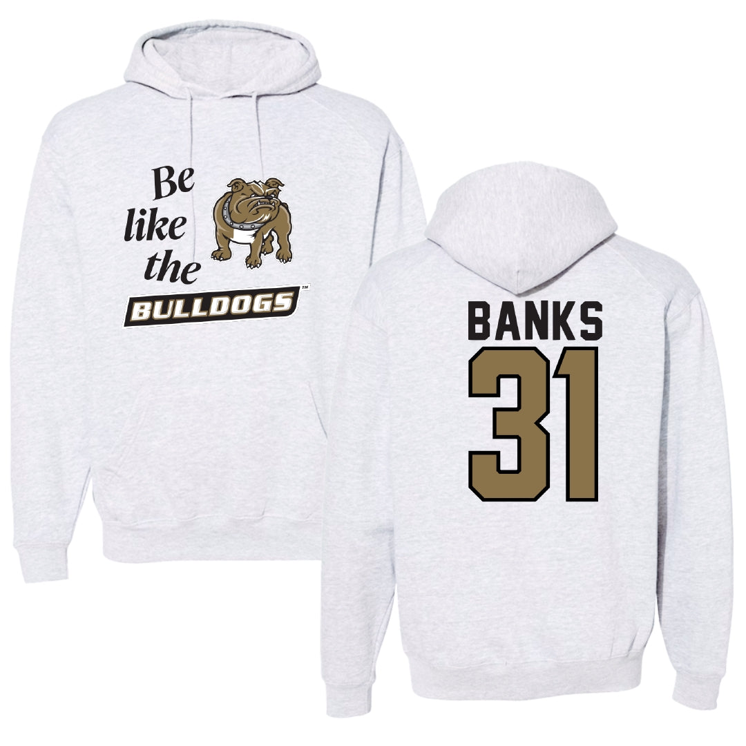 Bryant University Football Light Gray Be Like Us Hoodie - #31 Devon Banks