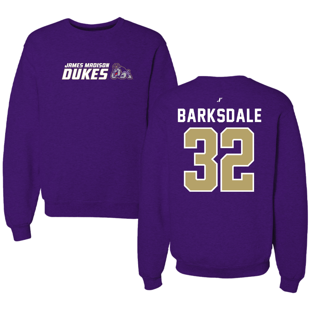 James Madison University Football Purple General Crewneck - #32 DJ Barksdale