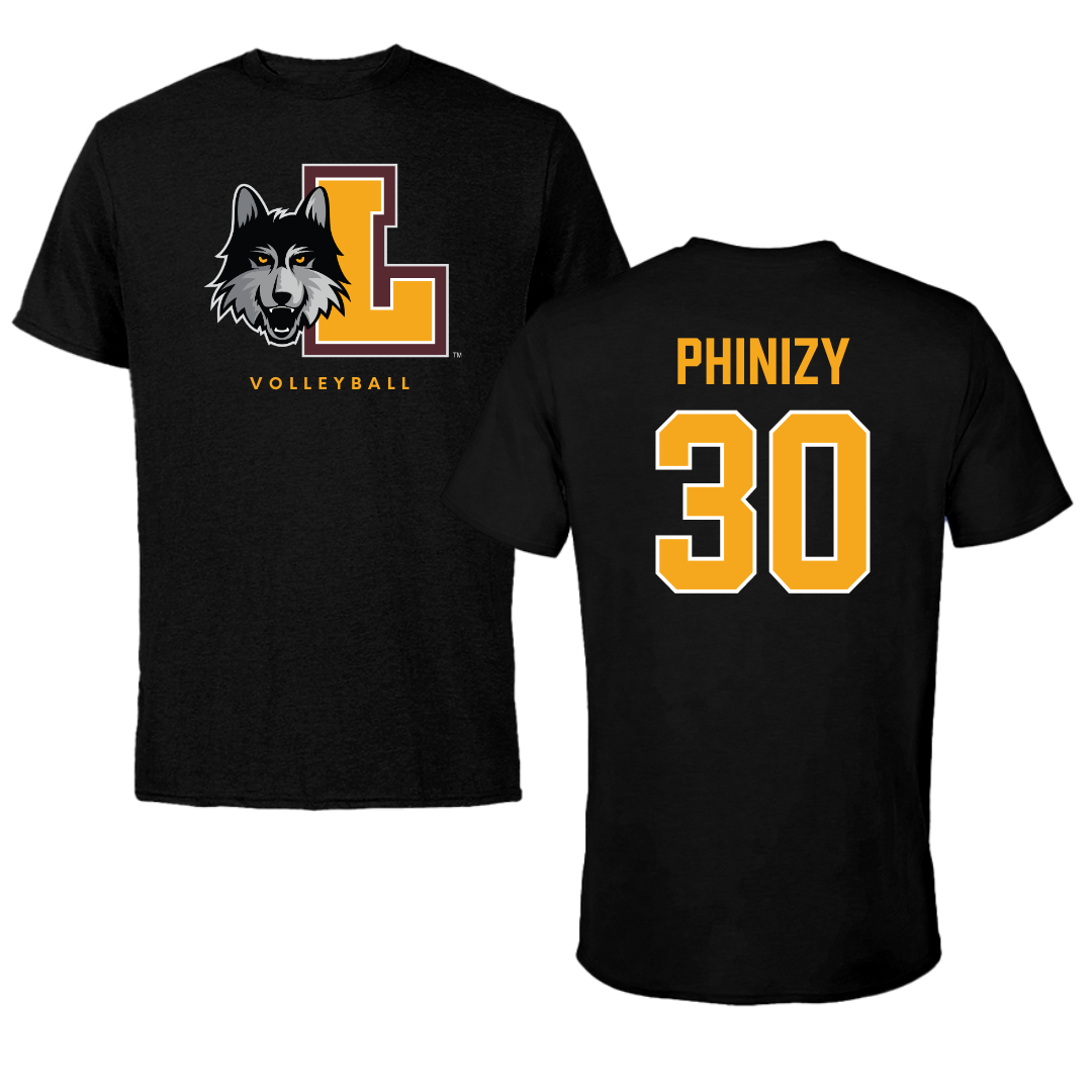 Loyola University-Chicago Volleyball Black Mascot Tee - #30 Liam Phinizy