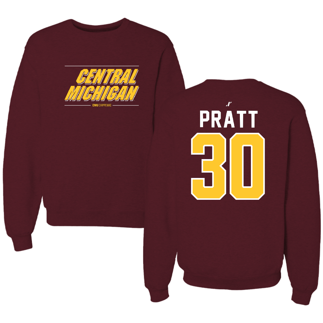 Central Michigan University Football Maroon General Crewneck - #30 Ben Pratt