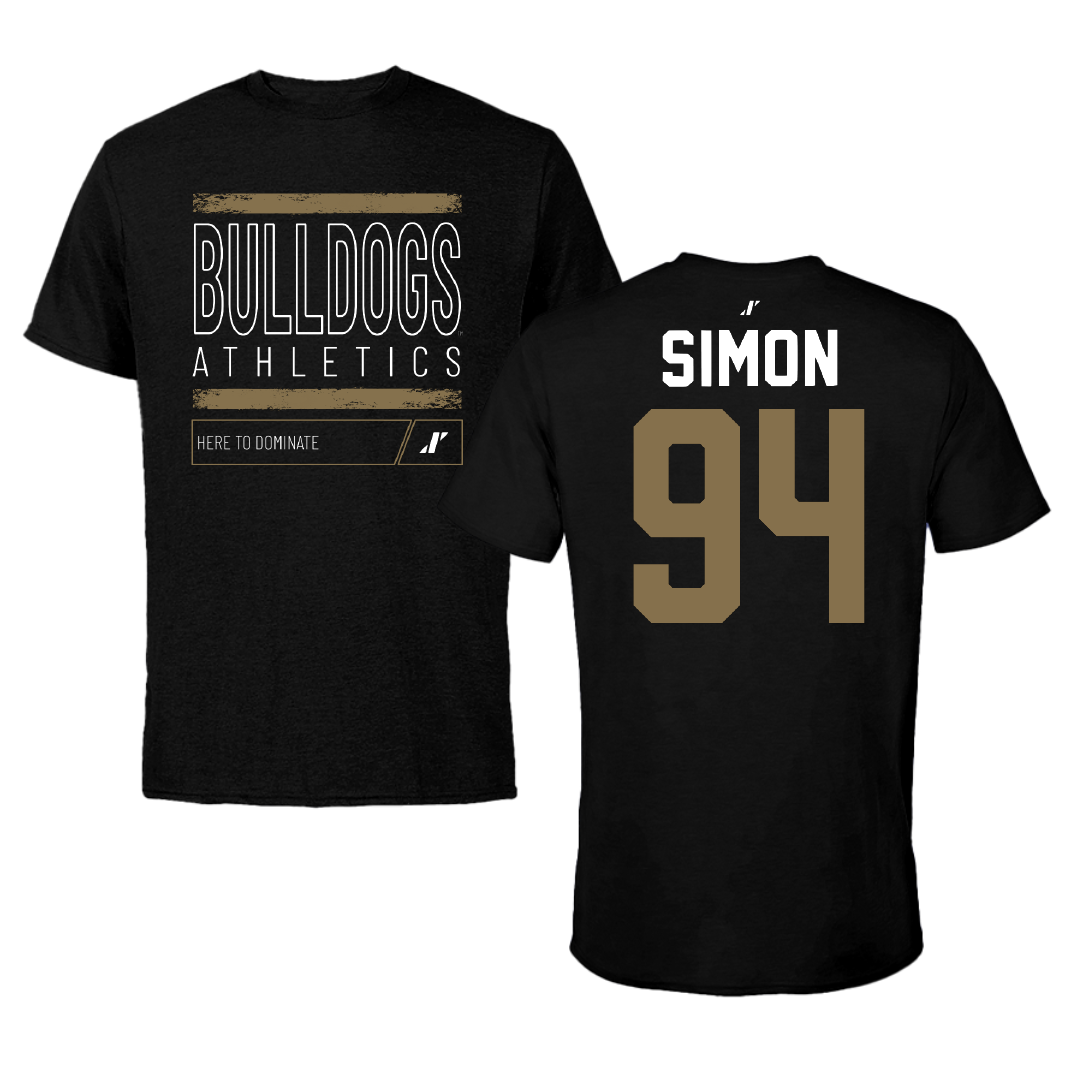 Bryant University Football Black Dominate Tee - #94 Jailynn Simon