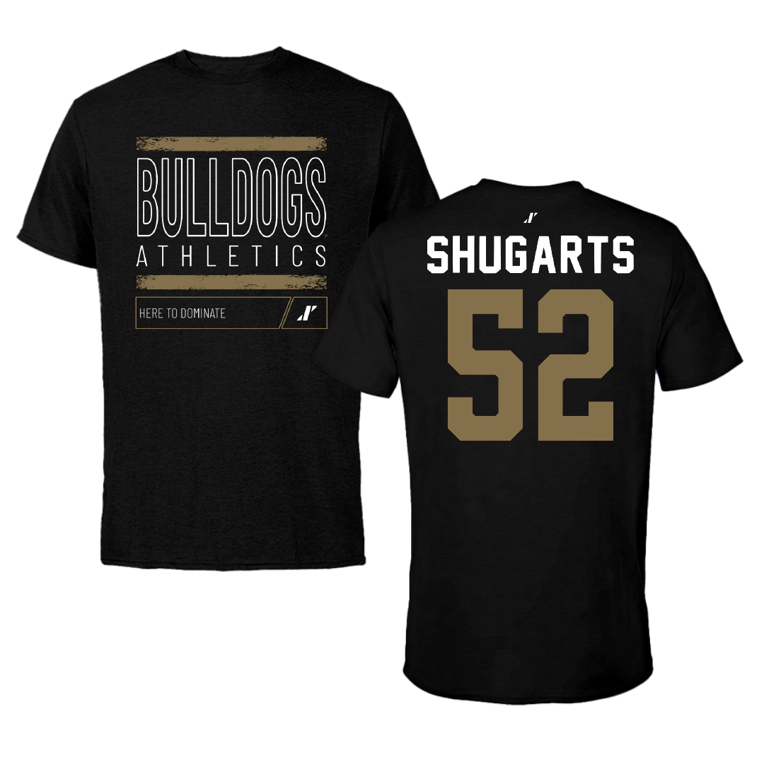 Bryant University Football Black Dominate Tee - #52 Beau Shugarts