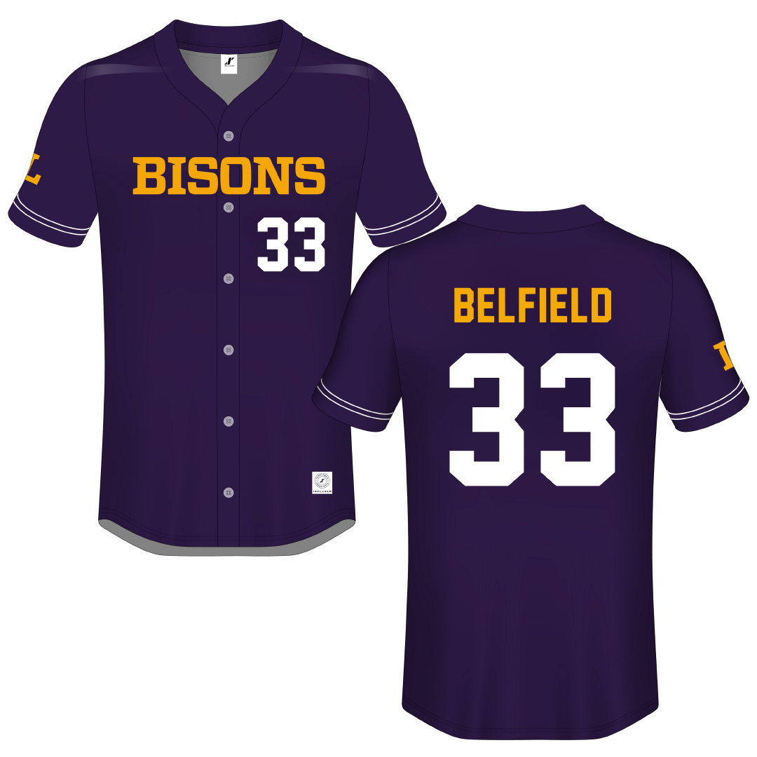 Lipscomb University Purple Button-Down Jersey - #33 Kaylyn Belfield