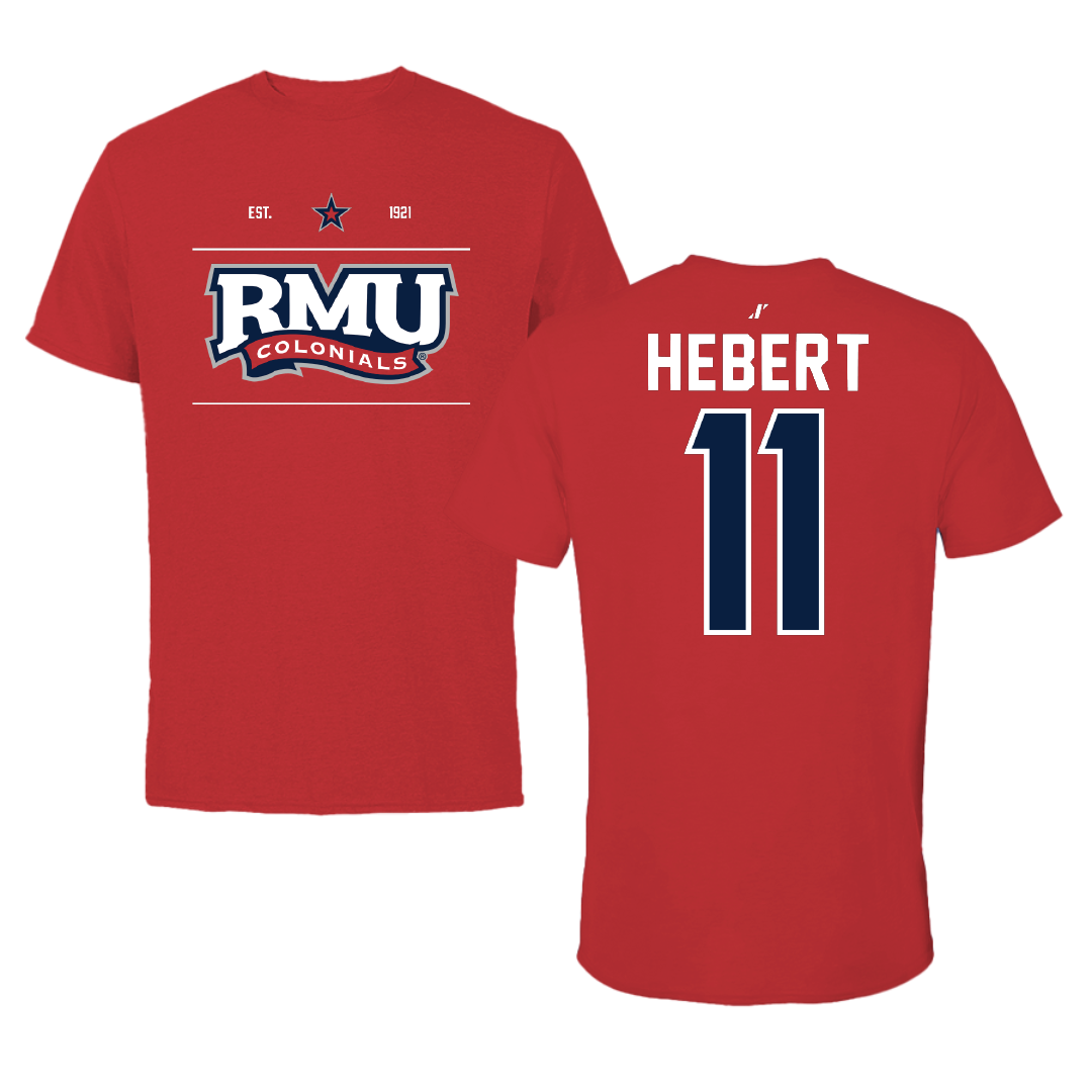 Robert Morris University Ice Hockey Red General Tee - #11 Cameron Hebert