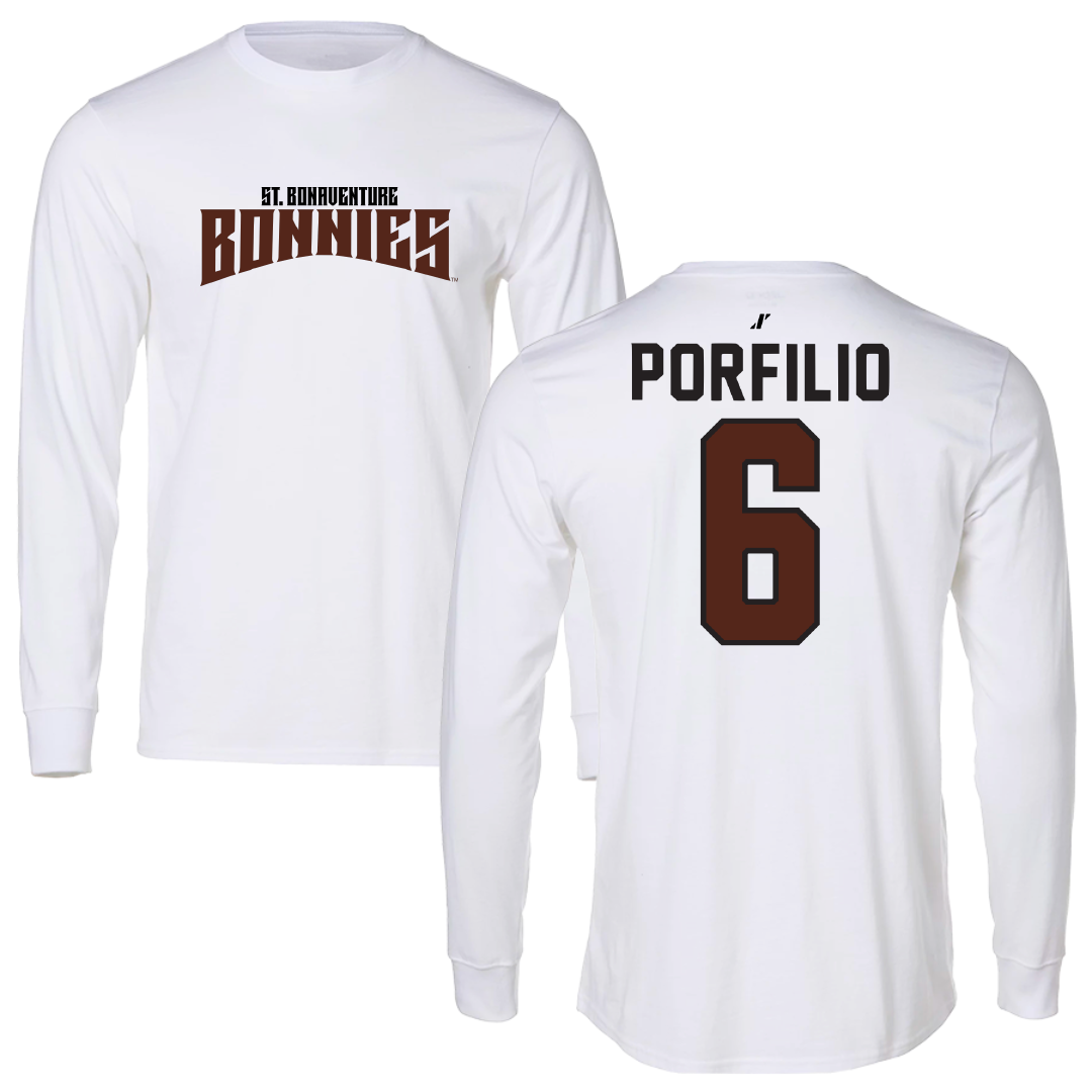 St. Bonaventure University Lacrosse White Classic Long Sleeve - #6 Nick Porfilio