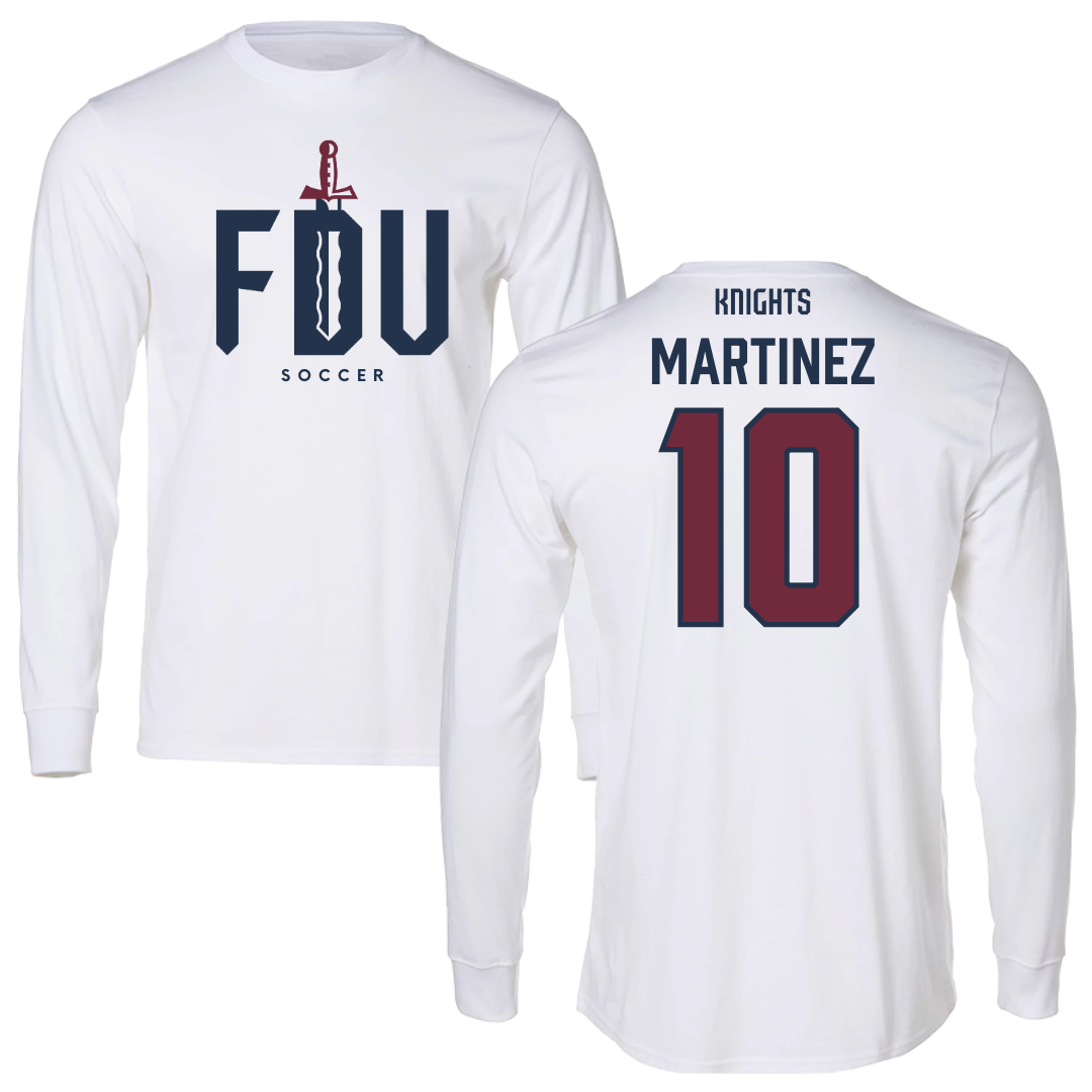 Fairleigh Dickinson University-Metropolitan Campus Soccer White Long Sleeve - #10 Laura Martinez