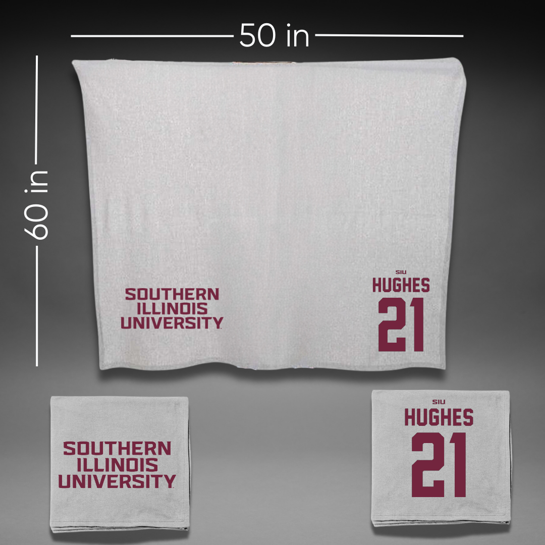 Southern Illinois University at Carbondale Basketball Gray Blanket - #21 Seairra Hughes
