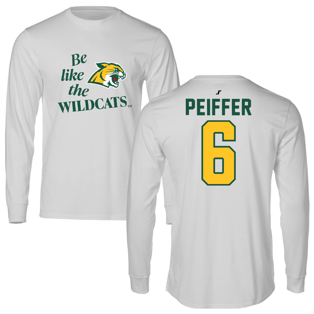 Northern Michigan University Football Light Gray Be Like Us Performance Long Sleeve - #6 Sam Peiffer