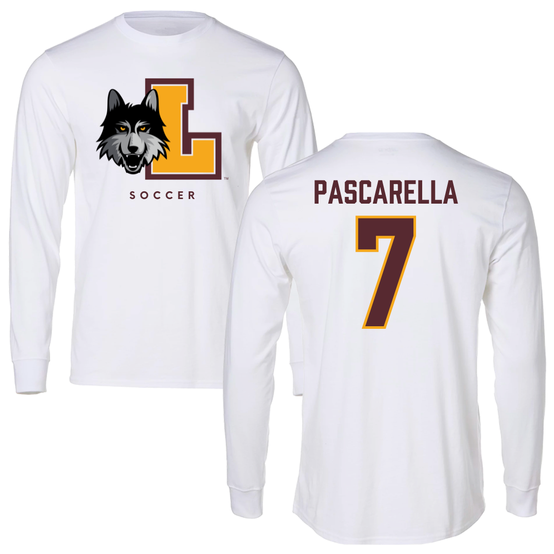 Loyola University-Chicago Soccer White Mascot Long Sleeve - #7 Jordan Pascarella