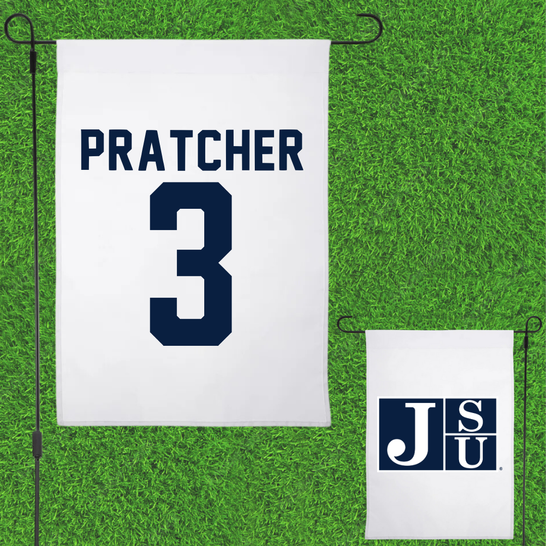 Jackson State University Basketball White Garden Flag - #3 Mya Pratcher