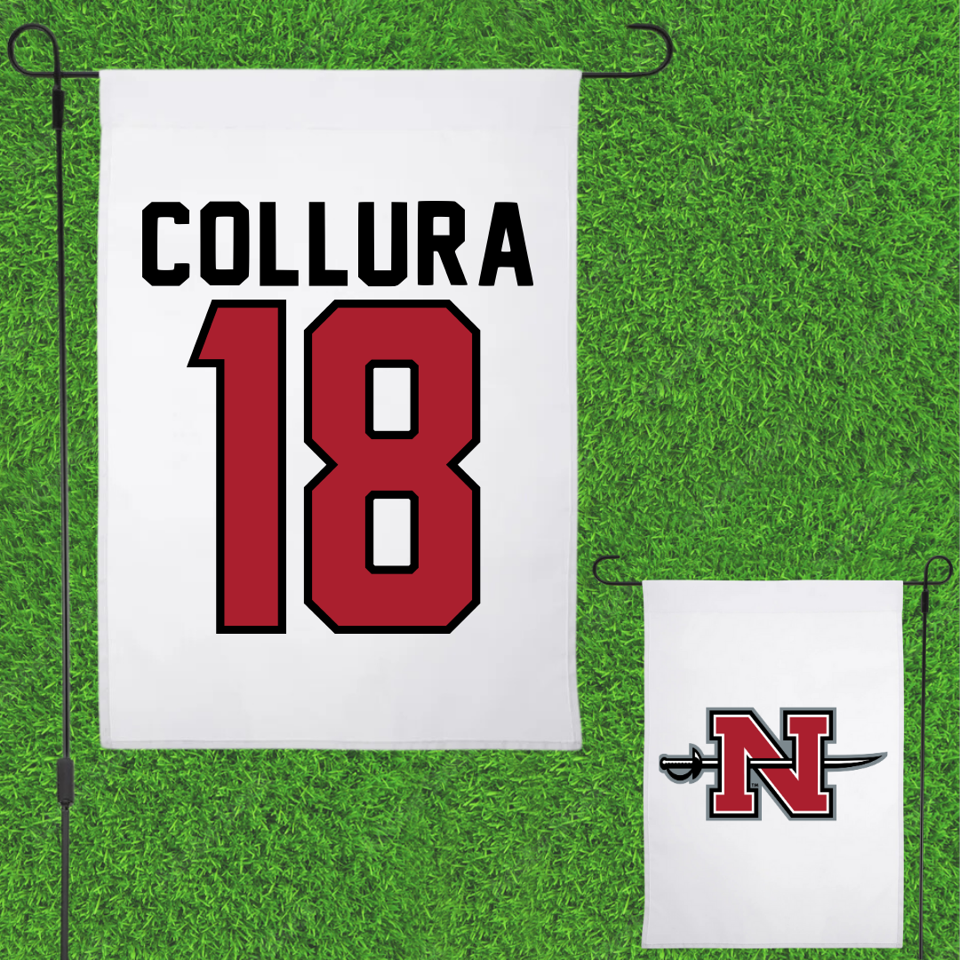 Nicholls State University Baseball White Garden Flag - #18 Jaden Collura