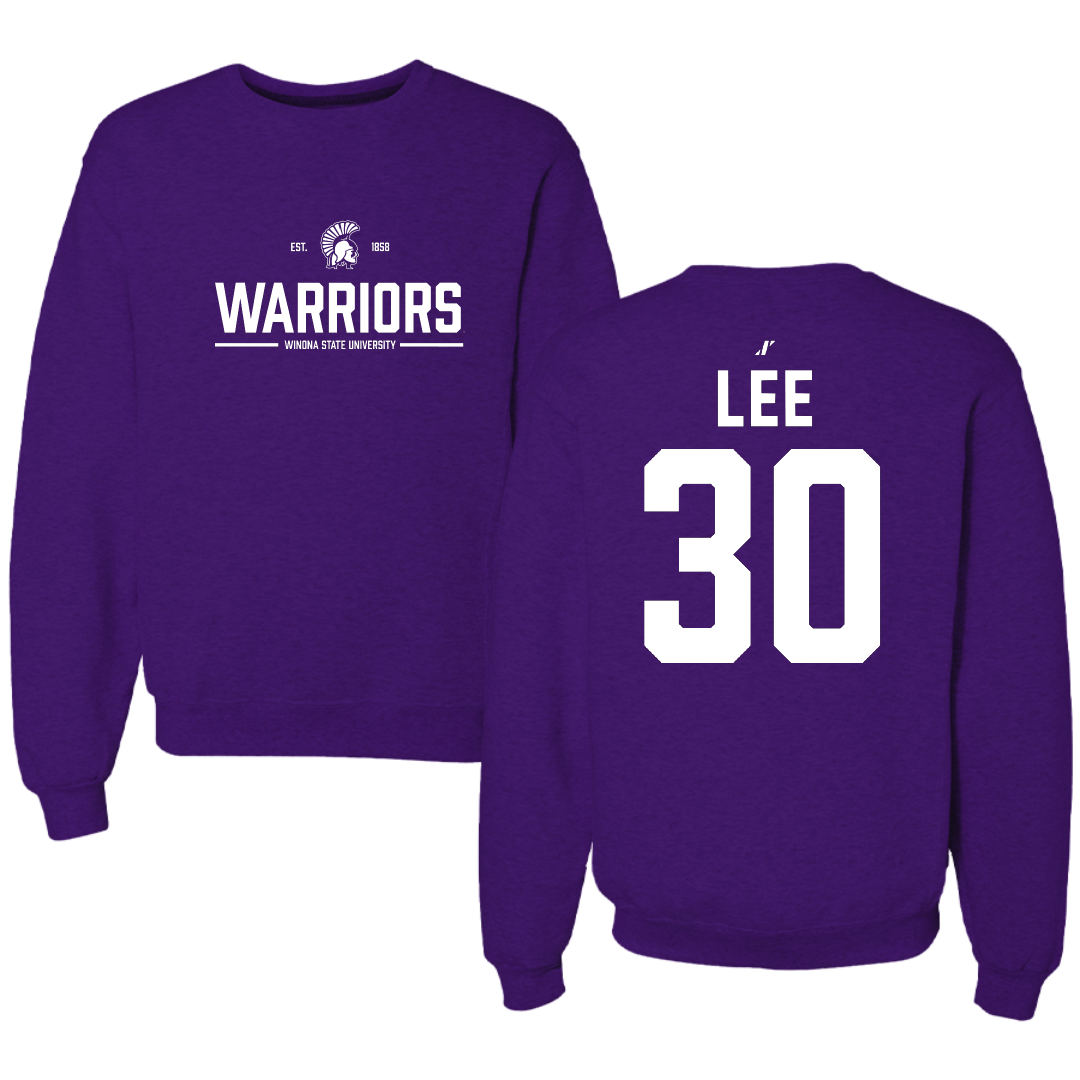 Winona State University Baseball Purple General Crewneck - #30 Peyton Lee
