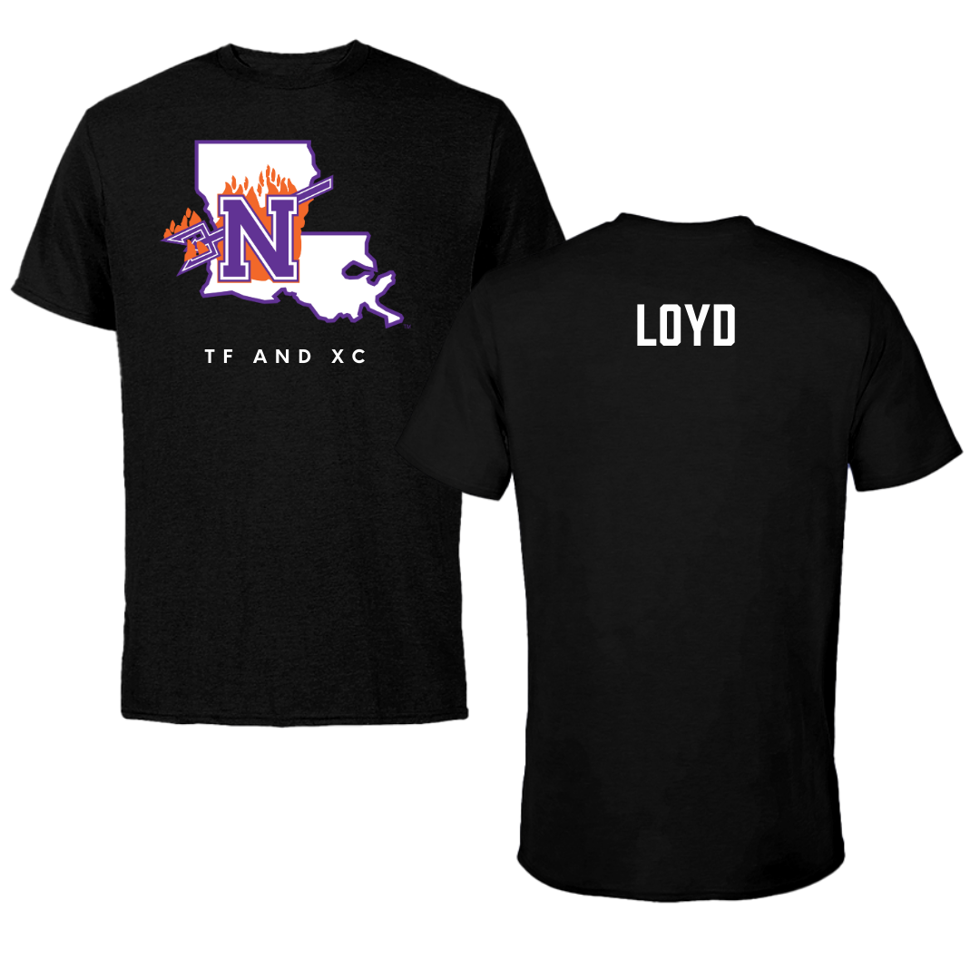 Northwestern State University TF and XC Black Block Tee - Galen Loyd