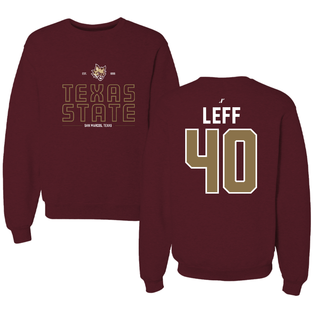 Texas State University Basketball Maroon General Crewneck - #40 Nicole Leff