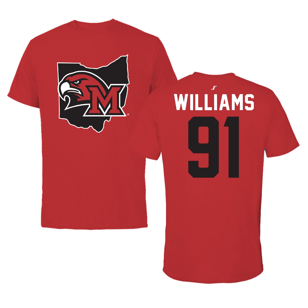 Miami University (Ohio) Football Red State Tee - #91 Sam Williams