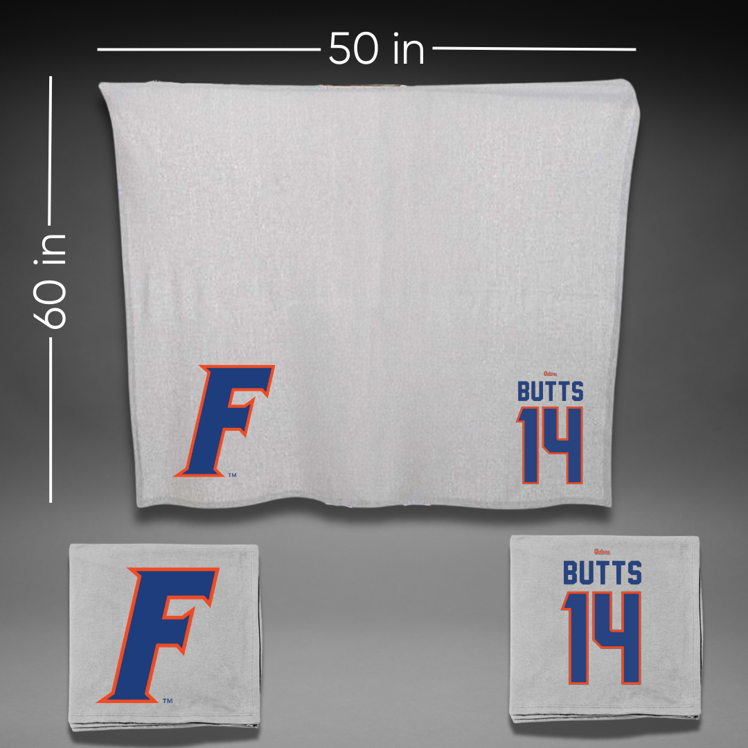 University of Florida Soccer Gray Blanket - #14 Njeri Butts