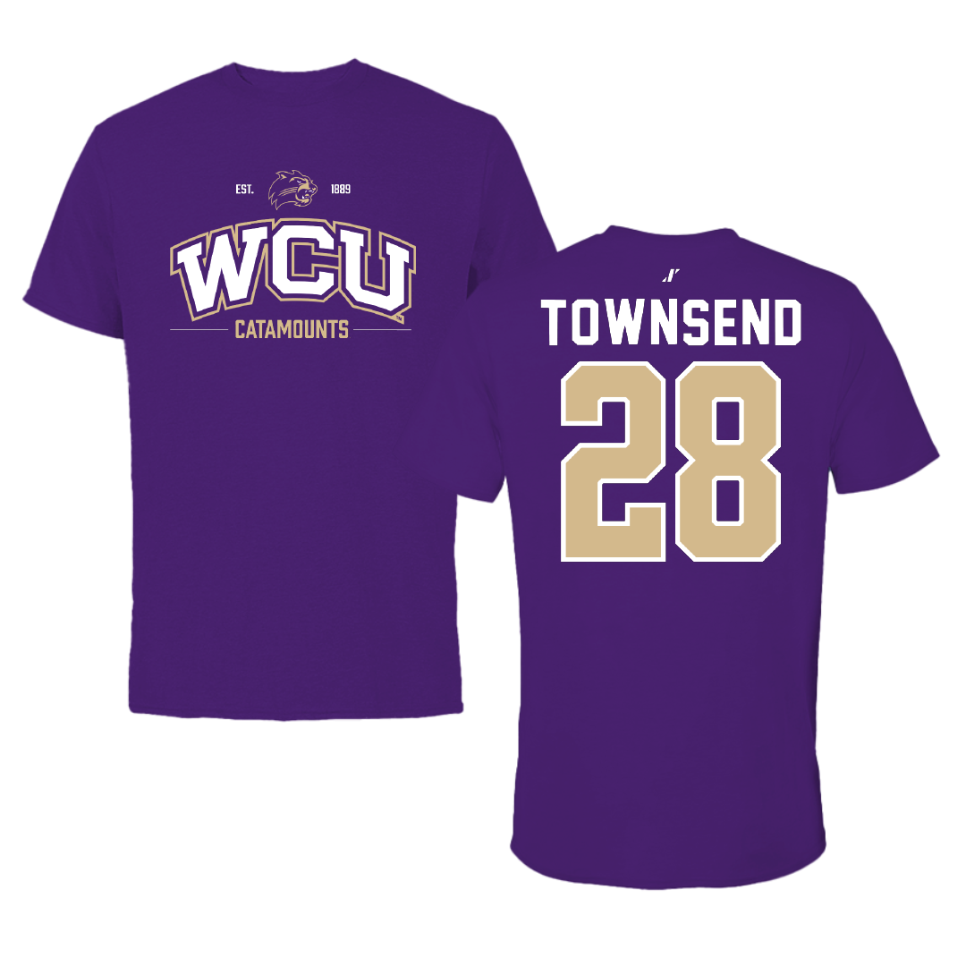 Western Carolina University Football Purple General Tee - #28 Markel Townsend