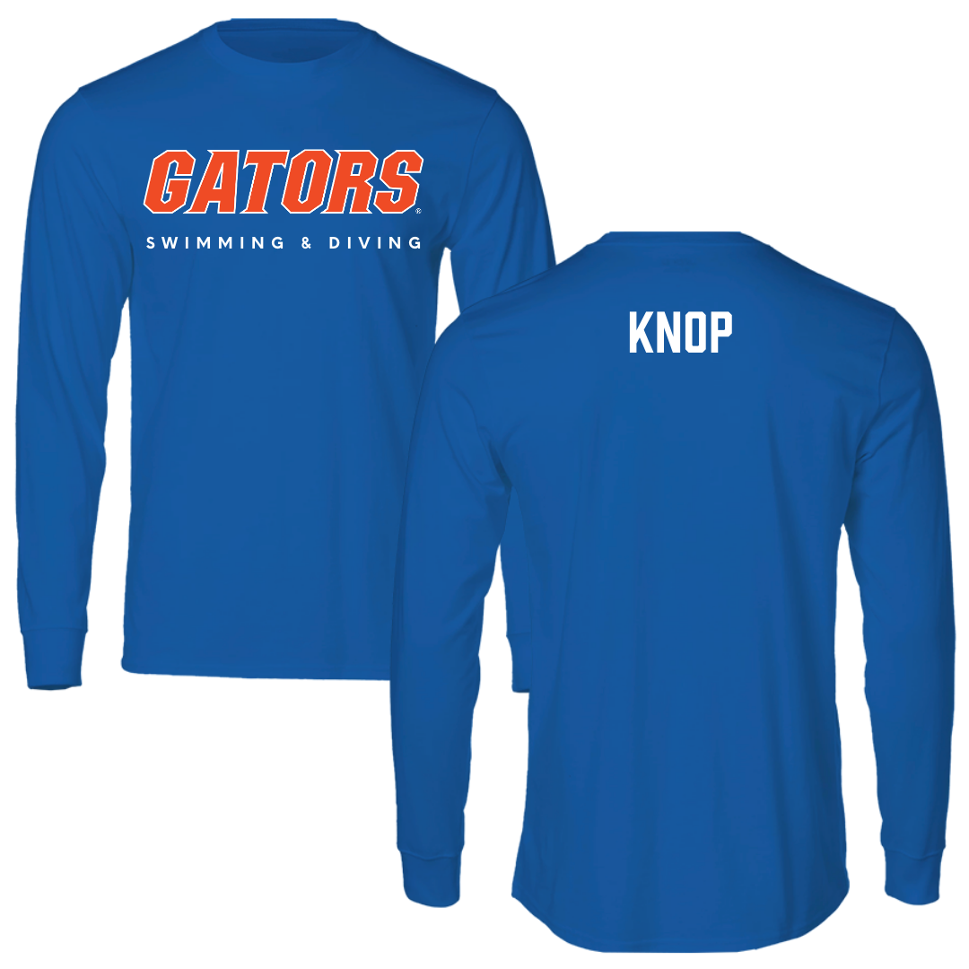 University of Florida Swimming & Diving True Royal Block Performance Long Sleeve - Amadeusz Knop
