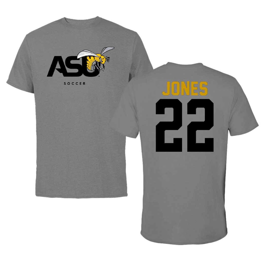 Alabama State University Soccer Dark Gray Tee - #22 Summer Jones