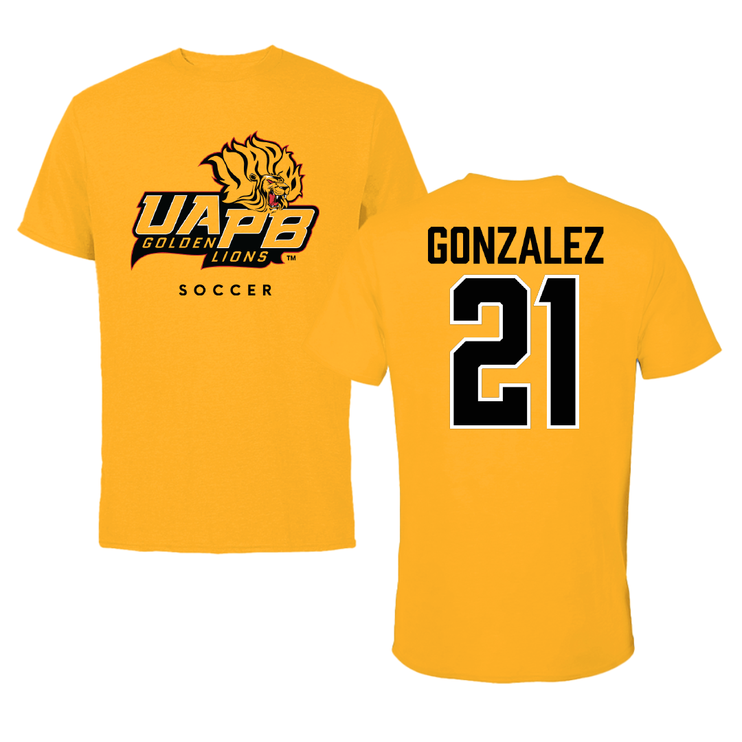 University of Arkansas-Pine Bluff Soccer Gold Tee - #21 Brooke Gonzalez