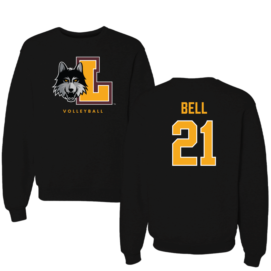 Loyola University-Chicago Volleyball Black Mascot Crewneck - #21 Brad Bell