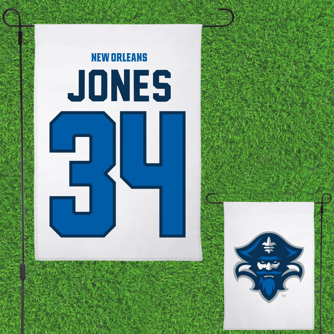 University of New Orleans Baseball White Garden Flag - #34 Skylar Jones