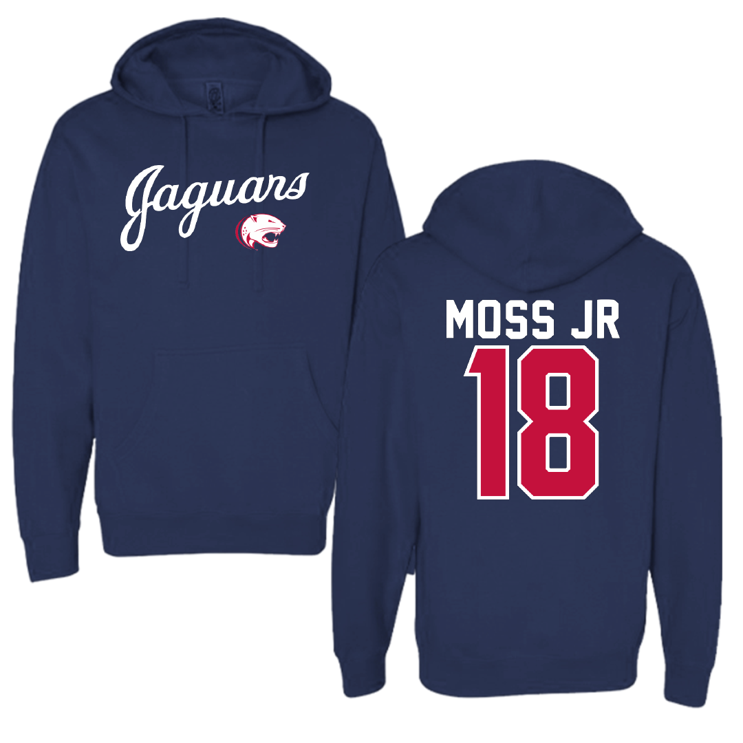 University of South Alabama Football Navy General Hoodie - #18 RJ Moss Jr