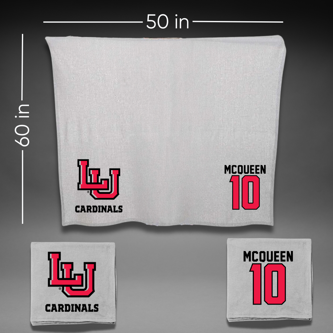 Lamar University Basketball Gray Blanket - #10 Malay McQueen