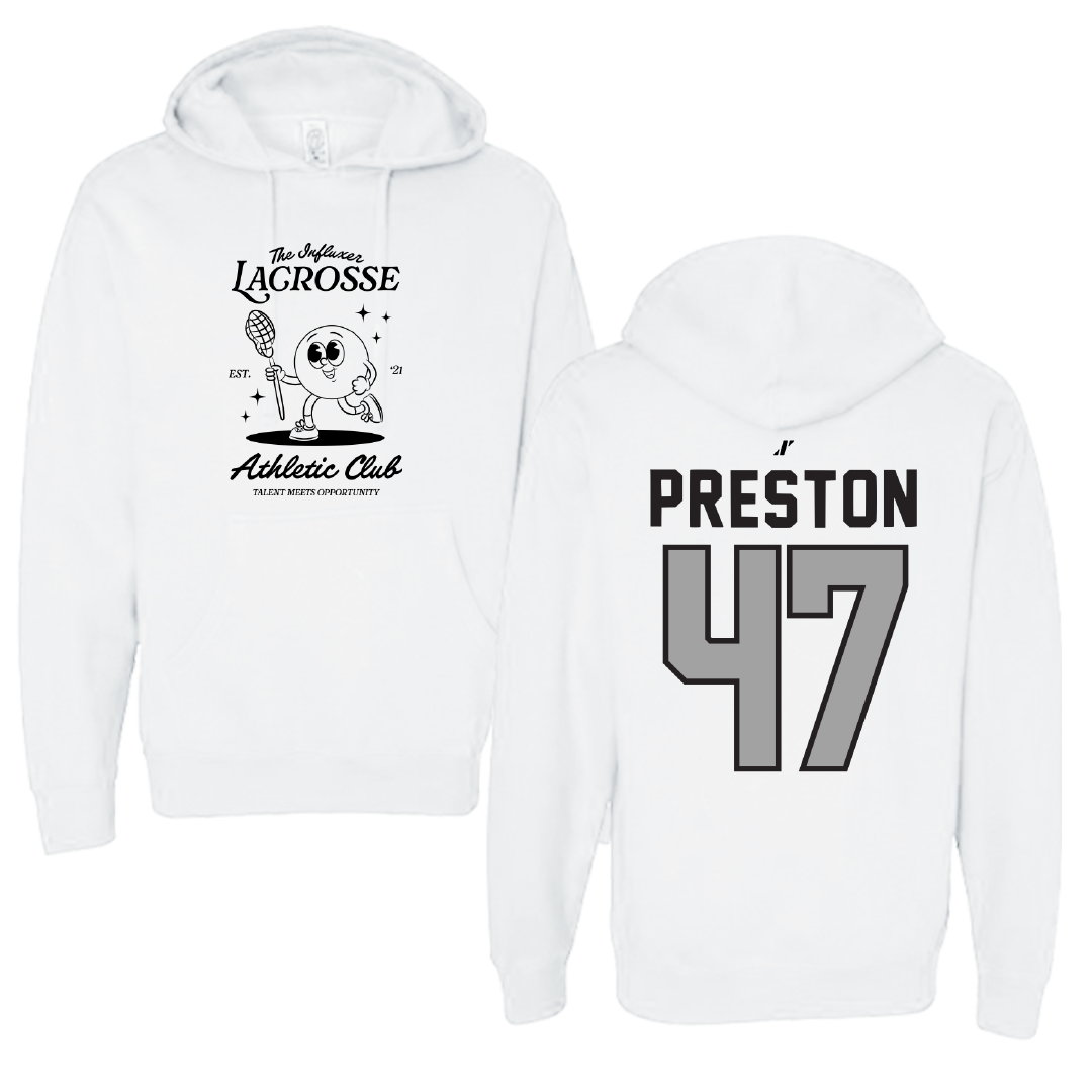 Lacrosse White Influxer Athletic Club Hoodie - #47 Trevor Preston