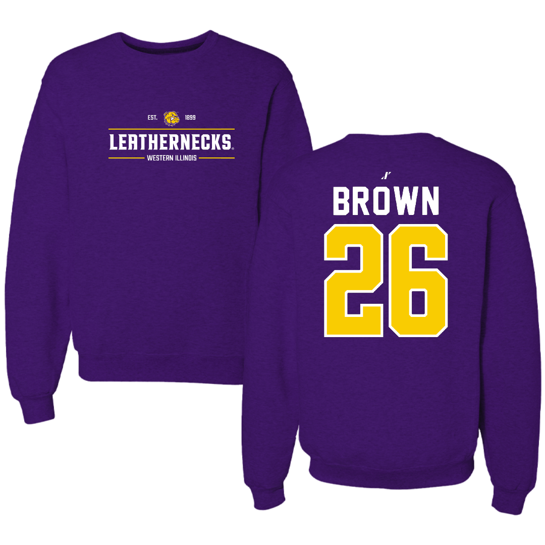 Western Illinois University Softball Purple General Crewneck - #26 Payton Brown