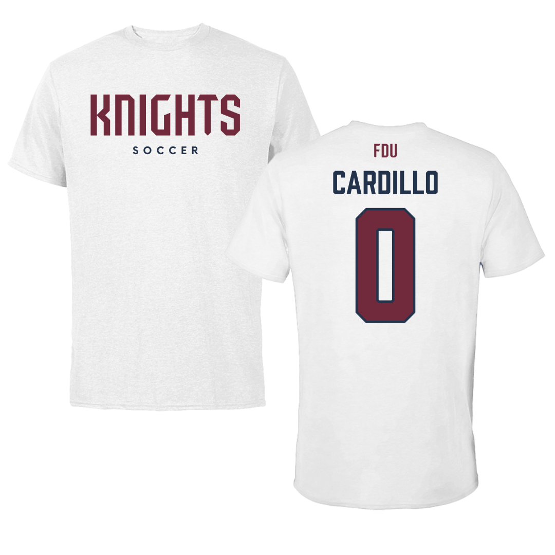 Fairleigh Dickinson University-Metropolitan Campus Soccer White Tee - #0 Faith Cardillo